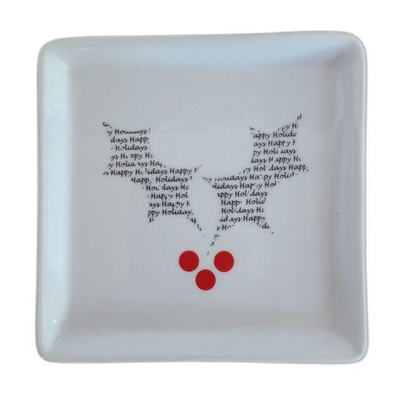 Bia Christmas Motif Holly Leaves and Berries Mini Plate Platter Dish - Picture 1 of 8